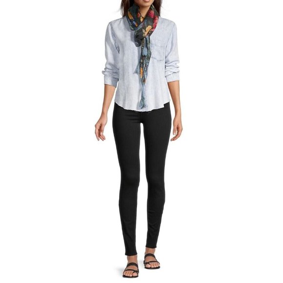 Johnny Was Graceful Scarf Silk Square Large Floral Tassels Black New - Picture 3 of 4